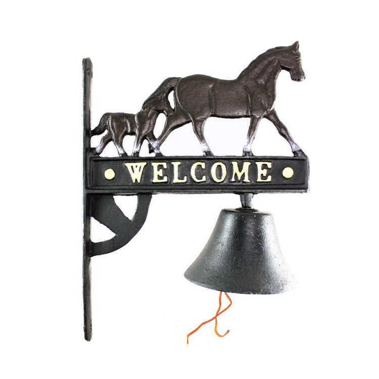 CAST IRON WELCOME HORSE BELL